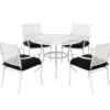 White Lattice 5-Piece Cushioned Patio Dining Set -FurniHub Store 810612218 A0 1