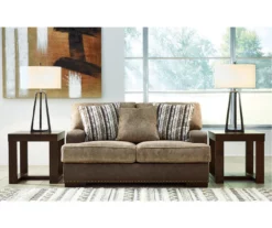 Alesbury Brown Faux Leather Loveseat -FurniHub Store 810612253 5