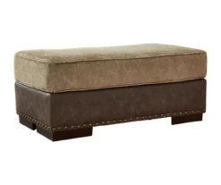 Alesbury Brown Faux Leather Ottoman -FurniHub Store 810612254 1