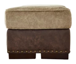 Alesbury Brown Faux Leather Ottoman -FurniHub Store 810612254 3