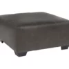 Aberton Gray Faux Leather Oversize Accent Ottoman -FurniHub Store 810612302 1