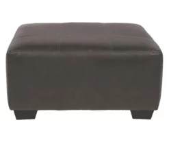 Aberton Gray Faux Leather Oversize Accent Ottoman -FurniHub Store 810612302 2