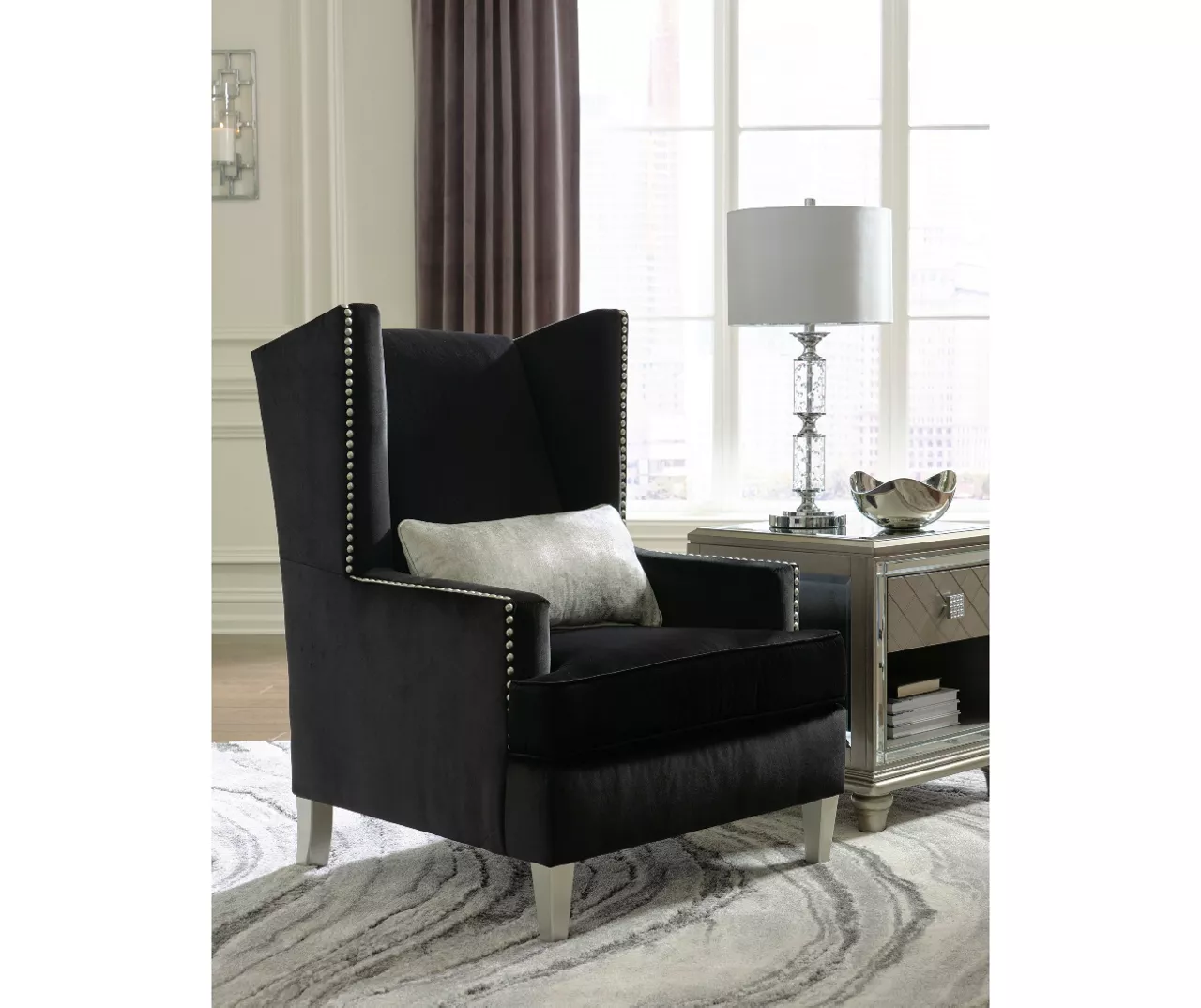 Harriotte Black Accent Chair 7 Harriotte Black Accent Chair - Image 5