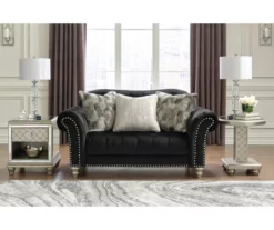 Harriotte Black Loveseat -FurniHub Store 810612312 1
