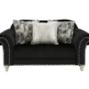 Harriotte Black Loveseat -FurniHub Store 810612312