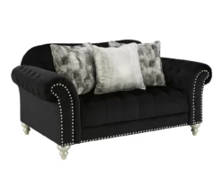 Harriotte Black Loveseat -FurniHub Store 810612312 2