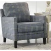 Traemore Blue Check Accent Chair -FurniHub Store 810612411
