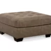 Keskin Brown Faux Leather Oversize Accent Ottoman -FurniHub Store 810612412 1