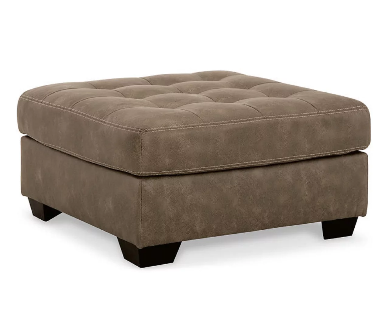 Keskin Brown Faux Leather Oversize Accent Ottoman 3 Keskin Brown Faux Leather Oversize Accent Ottoman