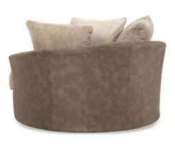 Keskin Brown Faux Leather Oversize Swivel Accent Chair 10 Keskin Brown Faux Leather Oversize Swivel Accent Chair -FurniHub Store 810612413 4