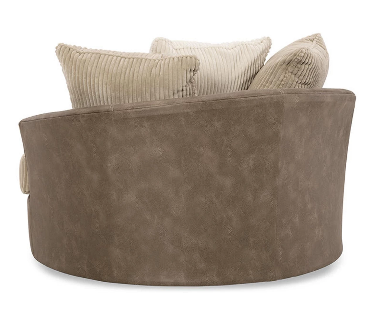 Keskin Brown Faux Leather Oversize Swivel Accent Chair 6 Keskin Brown Faux Leather Oversize Swivel Accent Chair - Image 4