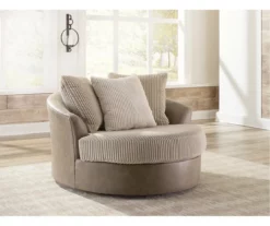 Keskin Brown Faux Leather Oversize Swivel Accent Chair 11 Keskin Brown Faux Leather Oversize Swivel Accent Chair -FurniHub Store 810612413 5