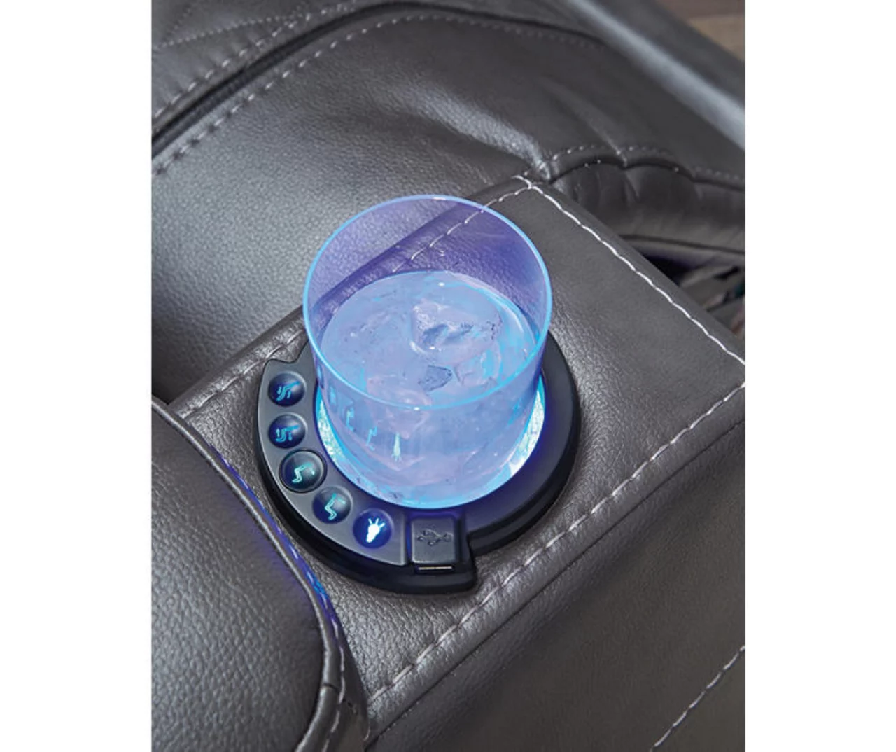 Composer Black Faux Leather Power Recliner 7 Composer Black Faux Leather Power Recliner - Image 5