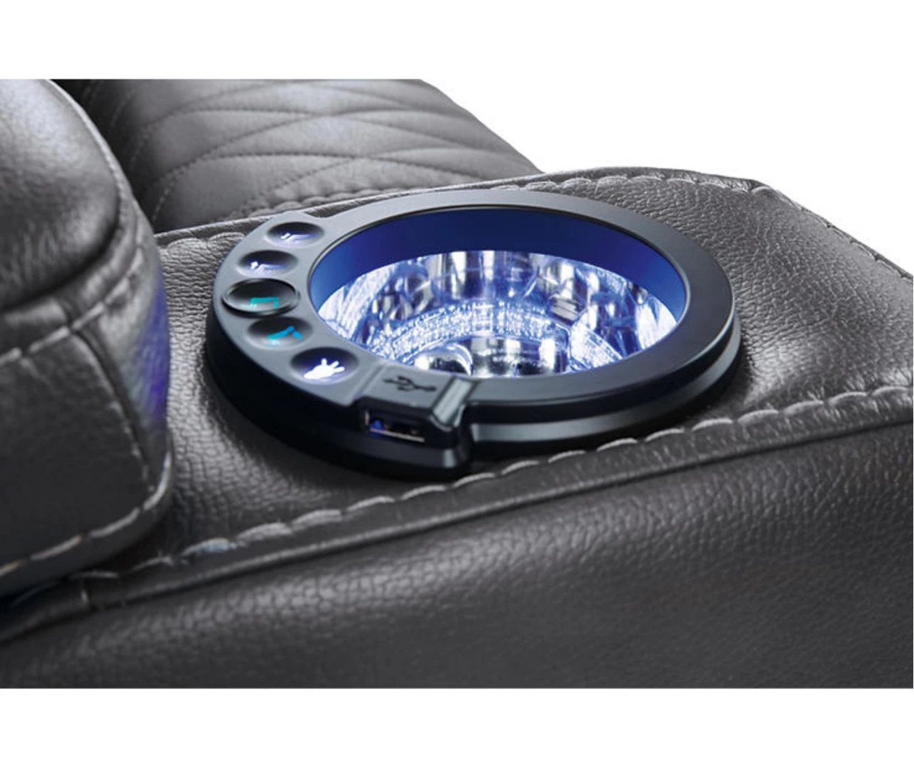 Composer Black Faux Leather Power Recliner 8 Composer Black Faux Leather Power Recliner - Image 6