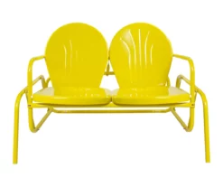 Northlight Retro Tulip Metal Patio Glider Loveseat -FurniHub Store 810612954 A0 1