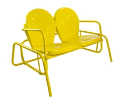 Northlight Retro Tulip Metal Patio Glider Loveseat -FurniHub Store 810612954 A0 3