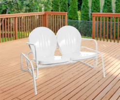 Northlight Retro Tulip Metal Patio Glider Loveseat -FurniHub Store 810612955 A0 2