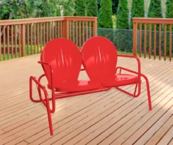 Northlight Retro Tulip Metal Patio Glider Loveseat -FurniHub Store 810612957 A0 2