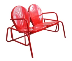 Northlight Retro Tulip Metal Patio Glider Loveseat -FurniHub Store 810612957 A0 3