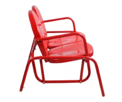 Northlight Retro Tulip Metal Patio Glider Loveseat -FurniHub Store 810612957 A0 4