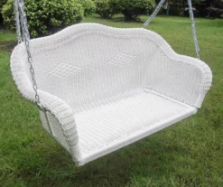 Northlight White All-Weather Wicker Porch Swing -FurniHub Store 810612984 A0 2 1