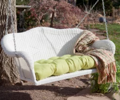 Northlight White All-Weather Wicker Porch Swing -FurniHub Store 810612984 A0 3