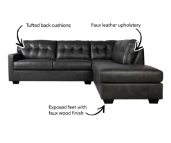 Signature Design By Ashley Battstone Steel Faux Leather Sectional -FurniHub Store 810613200 810613201 X0 1 1