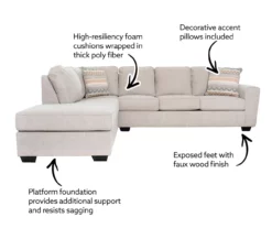 Broyhill Dudlee Bisque Sectional -FurniHub Store 810613228 810613227 X0 1 1