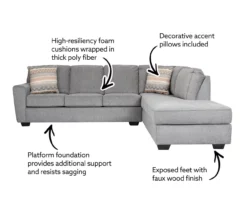 Broyhill Dudlee Smoke Sectional -FurniHub Store 810613229 810613230 X0 1 1