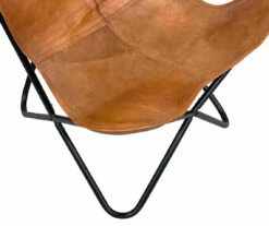 Tan Leather Butterfly Chair -FurniHub Store 810616677 A0 3