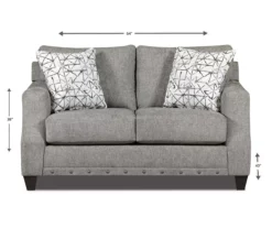 Alexandria Gray Chenille Loveseat 17 Alexandria Gray Chenille Loveseat -FurniHub Store 810616680 A8