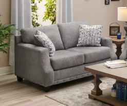 Alexandria Gray Chenille Loveseat 12 Alexandria Gray Chenille Loveseat -FurniHub Store 810616680 B0 1