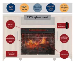 60" Modern Tan Electric Fireplace Console 11 60" Modern Tan Electric Fireplace Console -FurniHub Store 810617759 M7