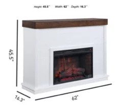 62" White Shiplap Grand Electric Fireplace -FurniHub Store 810617760 A6 1