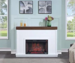 62" White Shiplap Grand Electric Fireplace -FurniHub Store 810617760 B0 2
