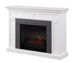 48" Faux Herringbone Mantel Electric Fireplace -FurniHub Store 810617761 A0 2