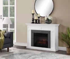 48" Faux Herringbone Mantel Electric Fireplace -FurniHub Store 810617761 B0 2