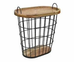 Metal Storage Table With Acacia Lid -FurniHub Store 810617764 A0 3