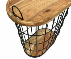 Metal Storage Table With Acacia Lid -FurniHub Store 810617764 A0 4