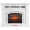 62" White Marble Grand Electric Fireplace Console -FurniHub Store 810617766 A0 1