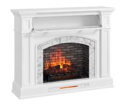 62" White Marble Grand Electric Fireplace Console -FurniHub Store 810617766 A0 3