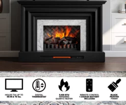 53.5" Black Petite Grand Electric Fireplace Console -FurniHub Store 810617767 M7