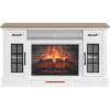 60" White 2-Door Electric Fireplace Console -FurniHub Store 810618088 A0 1
