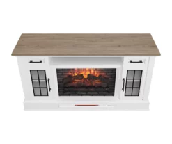 60" White 2-Door Electric Fireplace Console -FurniHub Store 810618088 A0 4