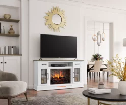 60" White 2-Door Electric Fireplace Console -FurniHub Store 810618088 B0 3