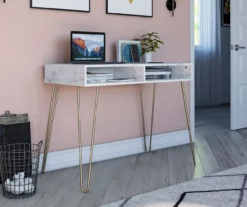 Novogratz Athena Faux Marble 2-Cubby Computer Desk 23 Novogratz Athena Faux Marble 2-Cubby Computer Desk -FurniHub Store 810618403 1