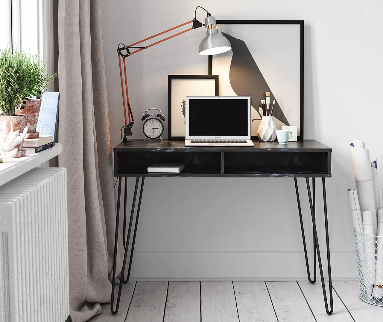 Novogratz Athena Faux Marble 2-Cubby Computer Desk 8 Novogratz Athena Faux Marble 2-Cubby Computer Desk - Image 6