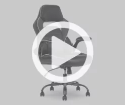 White & Black Faux Leather Gaming Chair -FurniHub Store 810618952