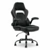 White & Black Faux Leather Gaming Chair -FurniHub Store 810618952 A0 1