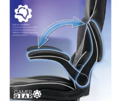 White & Black Faux Leather Gaming Chair -FurniHub Store 810618952 A0 4
